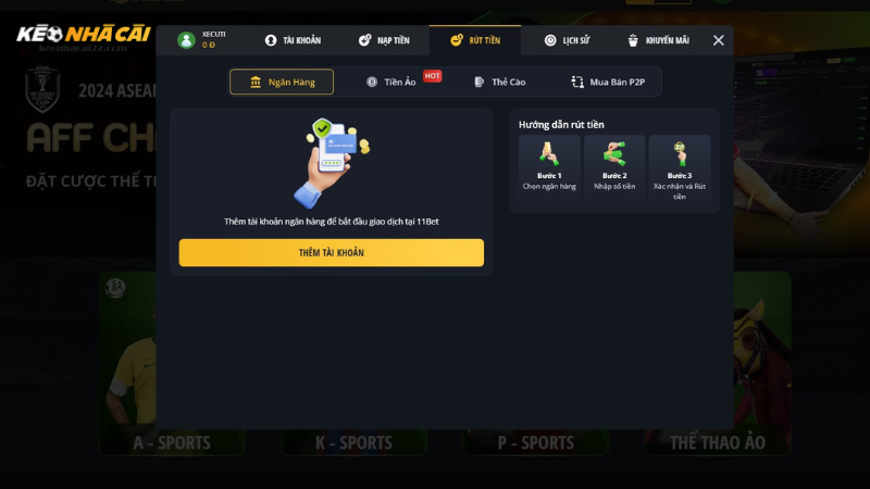 Hướng dẫn rút tiền 11Bet